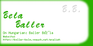 bela baller business card